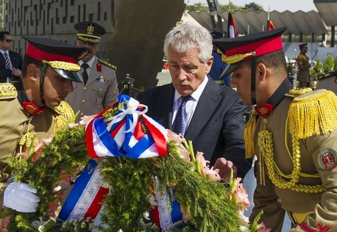 De Amerikaanse minister van Defensie Chuck Hagel was de voorbije dagen ondermeer op bezoek in Cairo.