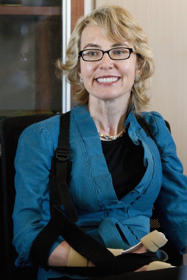 Slachtoffer Gabrielle Giffords in juli 2012.