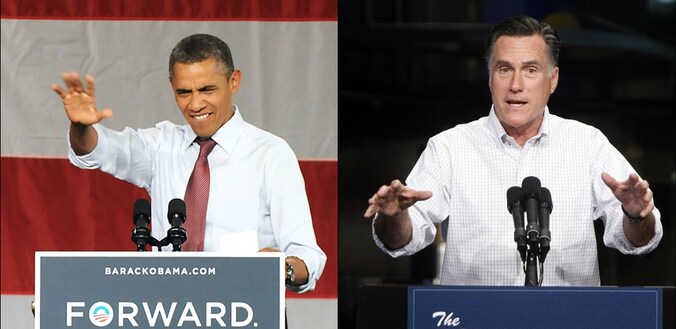 Barack Obama en Mitt Romney.