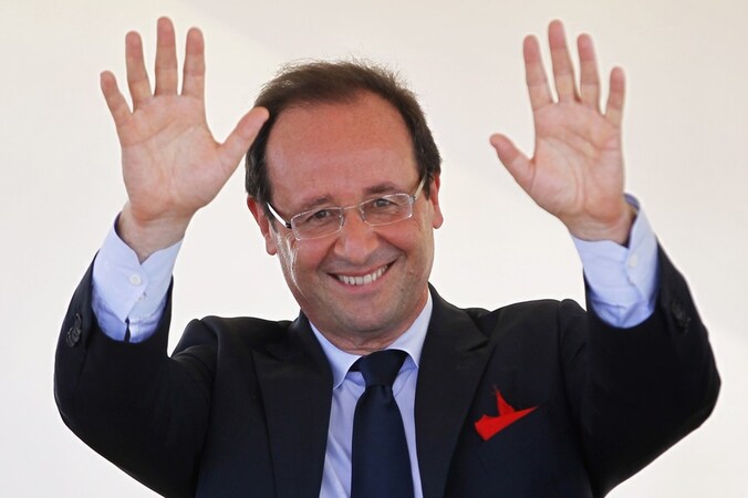 De socialistische presidentskandidaat François Hollande.