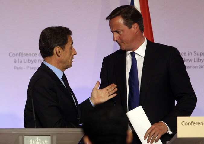 Nicolas Sarkozy en David Cameron.