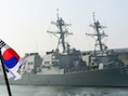 De USS Fitzgerald tijdens een gezamenlijke militaire oefening tussen de VS en Zuid-Korea.