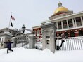 In Massachusetts ligt een dik pak sneeuw.