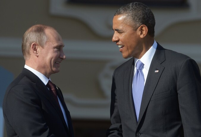 Russisch president Poetin en Amerikaans president Obama.