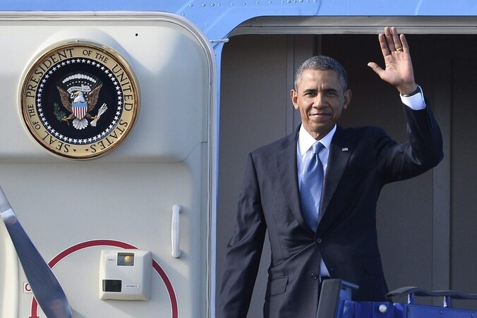 De Amerikaanse president Barack Obama in Stockholm.