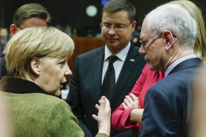 Angela Merkel en Herman Van Rompuy.