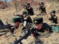 Noord-Koreaanse soldaten houden oefeningen op een geheime locatie.