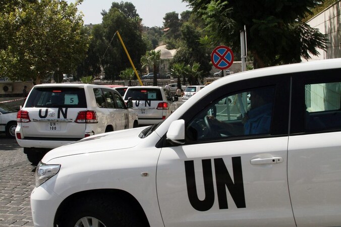 VN-inspecteurs bezochten Damascus.