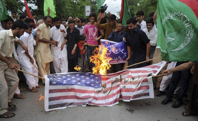 Demonstranten in de Pakistaanse stad Islamabad.