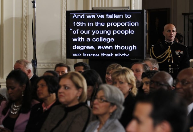 De teleprompter van president Obama.