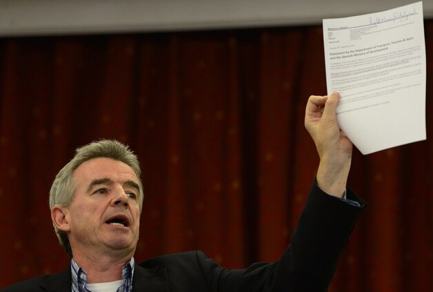 Vorige week pronkte CEO Michael O'Leary nog met een Iers document over de veiligheid van Ryanair.