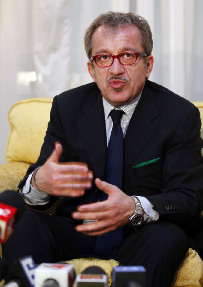 De Italiaanse minister van Binnenlandse Zaken Roberto Maroni.