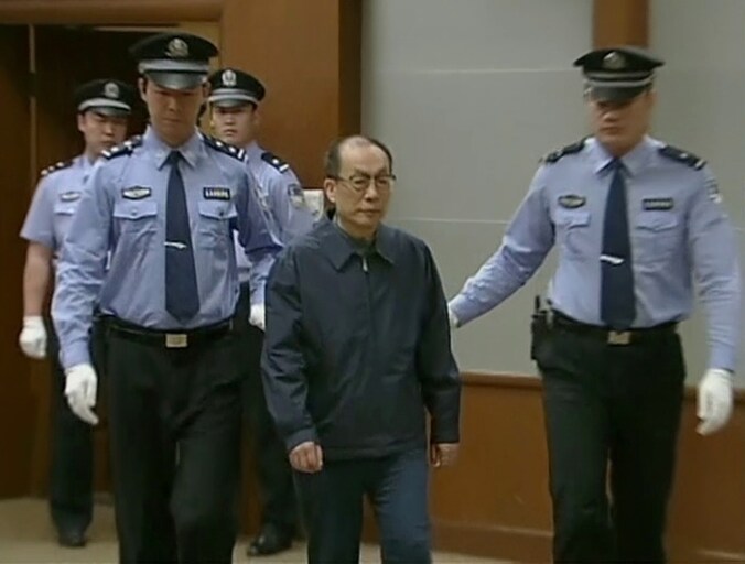 Liu Zhijun in de rechtbank.