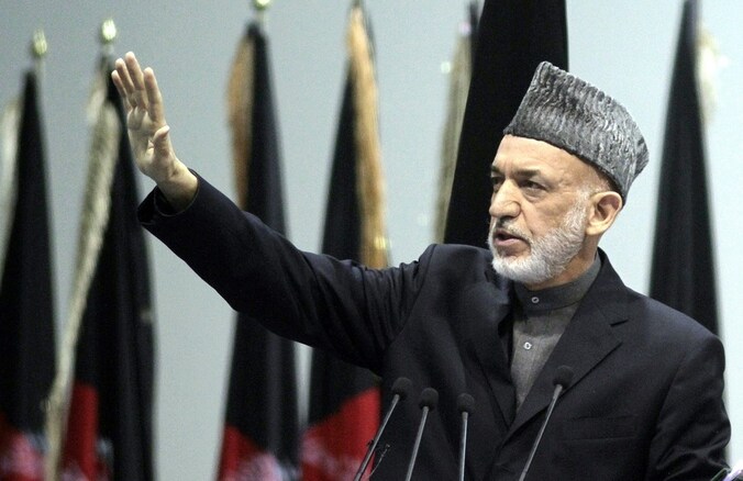 De Afghaanse president Hamid Karzai.
