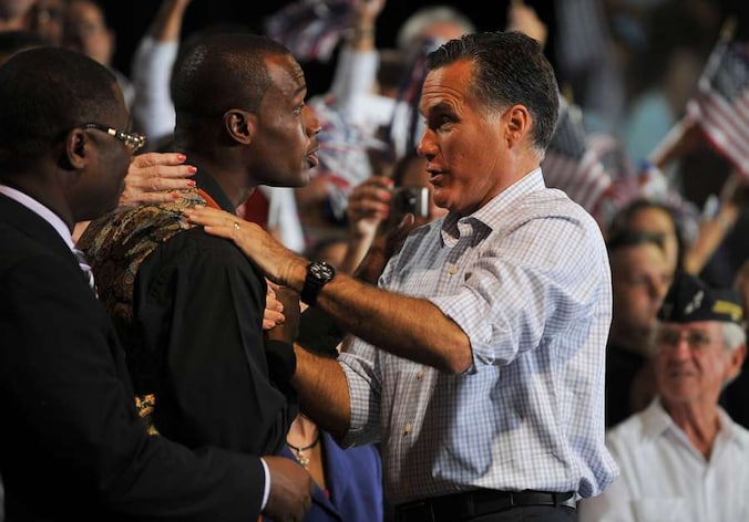 Mitt Romney op 19 september op een campagne-evenement in Miami.