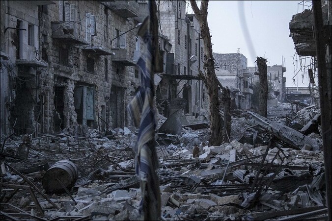 Een beeld uit de stad Aleppo.