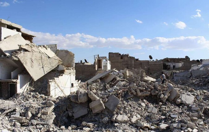De verwoeste Duma-buurt in Damascus (archieffoto).