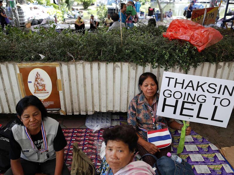 Anti-regeringsactivisten in Bangkok.