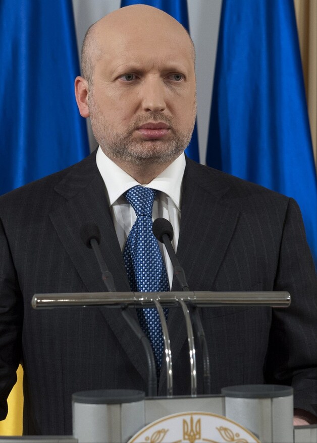 Interimpresident Aleksandr Toertsjinov wrijft Rusland "oorlogsstoken" aan.