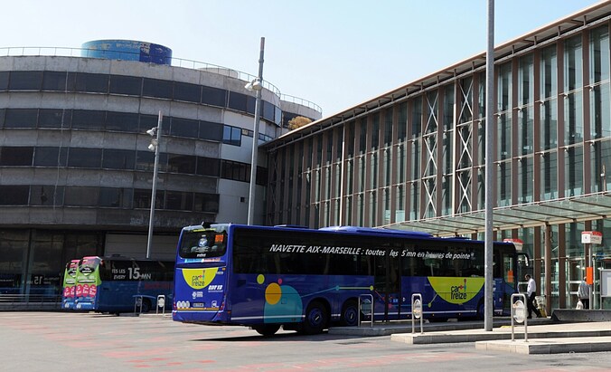 Het busstation in Marseille waar de arrestatie vrijdag plaatsvond.