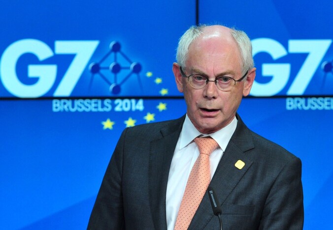 "We kijken ernaar uit om met president Porosjenko en de Oekraïense regering samen te werken", aldus Europees president Herman Van Rompuy.