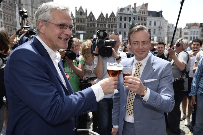 Peeters en De Wever op verkiezingsdag, 25 mei.