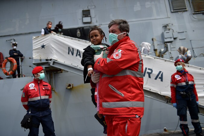 Begin mei werden 358 migranten gered door de Italiaanse marine.