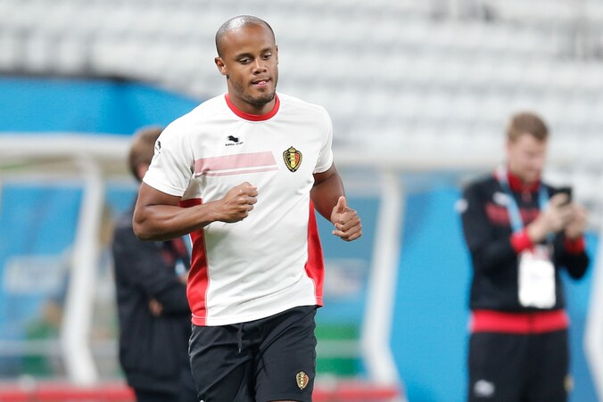 Vincent Kompany tijdens de training woensdag.