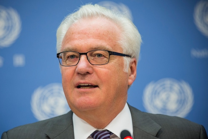 De Russische VN-ambassadeur Vitaly Churkin.