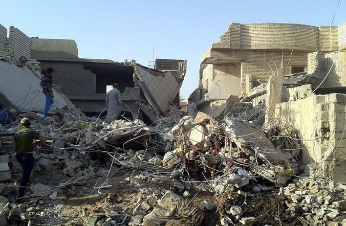 Een bouwval in Falluja.