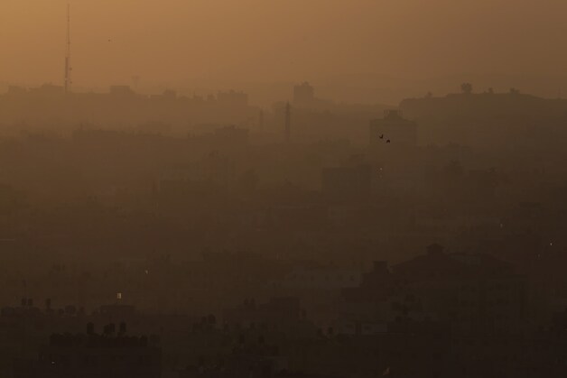 Gaza na het afvuren van de raketten vanochtend.