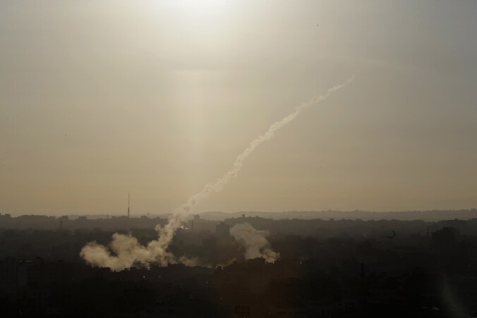 Archiefbeeld van een raketaanval vanuit Gaza op 9 augustus.