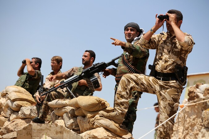 Iraakse Koerdische strijders in Noord-Irak.