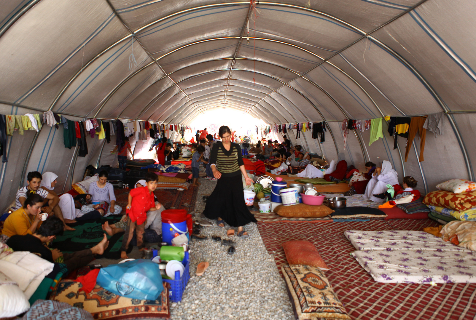 Iraakse yezidi's in vluchtelingenkamp Turkije.