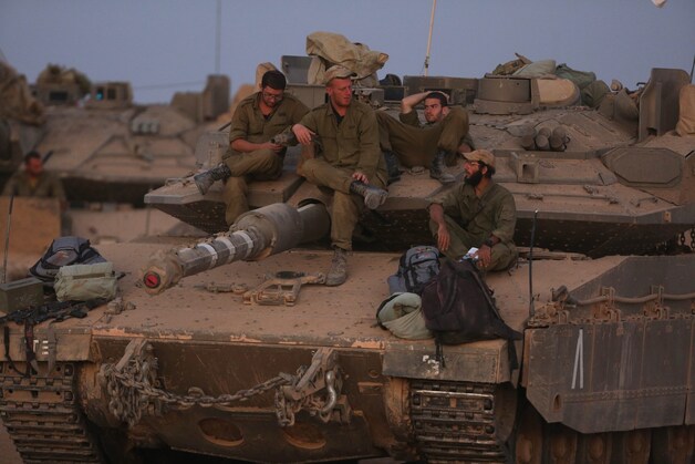 Israëlische troepen nabij de Gazastrook.