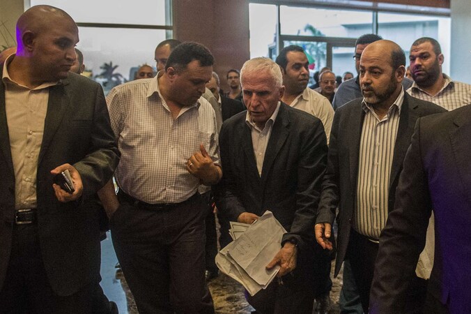 Vertegenwoordigers van Fatah en Hamas in Caïro.