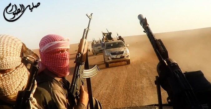 Een beeld uit een propagandafilmpje van de terroristische groepering ISIS.