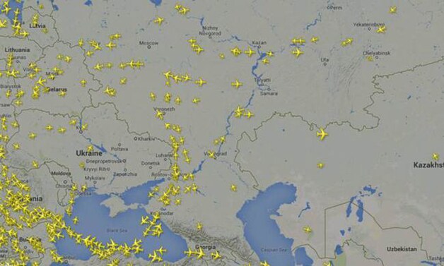 Het luchtverkeer wordt omgeleid via Rusland en Turkije.