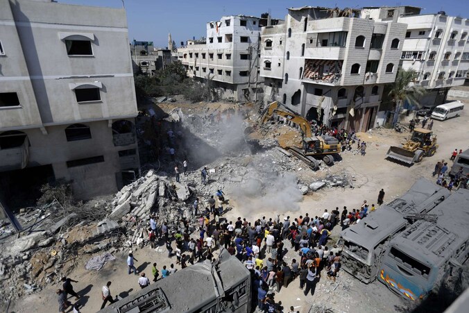 Een Israëlisch luchtbombardement verwoeste gisteren het huis van de militaire Hamas-Leider Mohammed Deif.