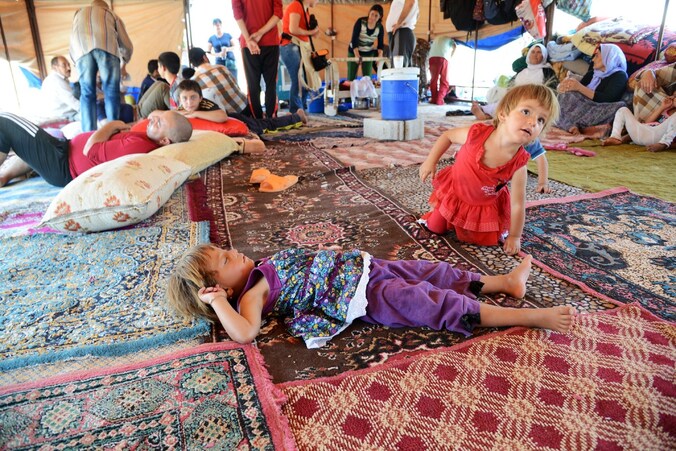 Iraakse kinderen in vluchtelingenkamp Turkije.