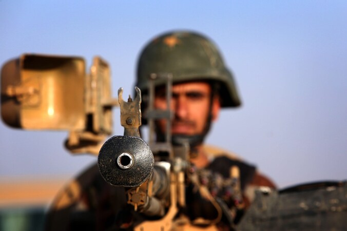 Koerdische militairen leveren strijd tegen IS in het Noorden van Irak.