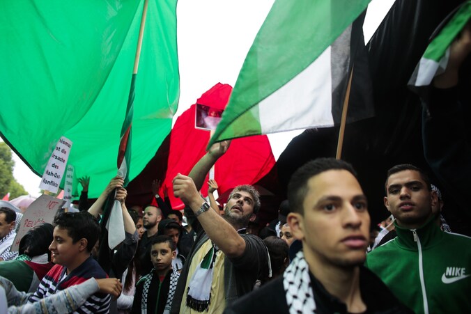 Een pro-Palestijnse betoging in Berlijn.