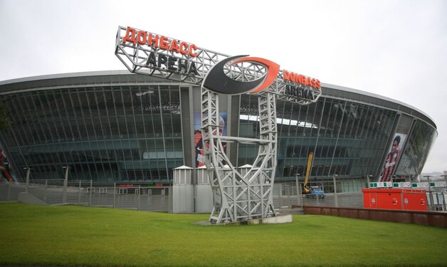 Het stadion van FC Shakhtar in Donetsk.