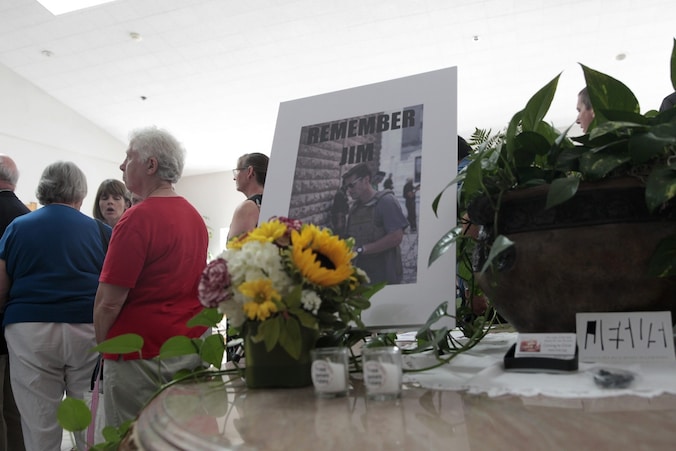 De herdenkingsdienst van de onthoofde Amerikaanse journalist James Foley.