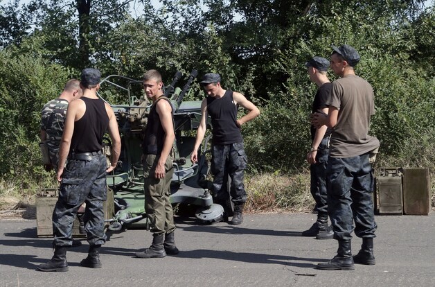 Oekraïense soldaten bij Mariupol.