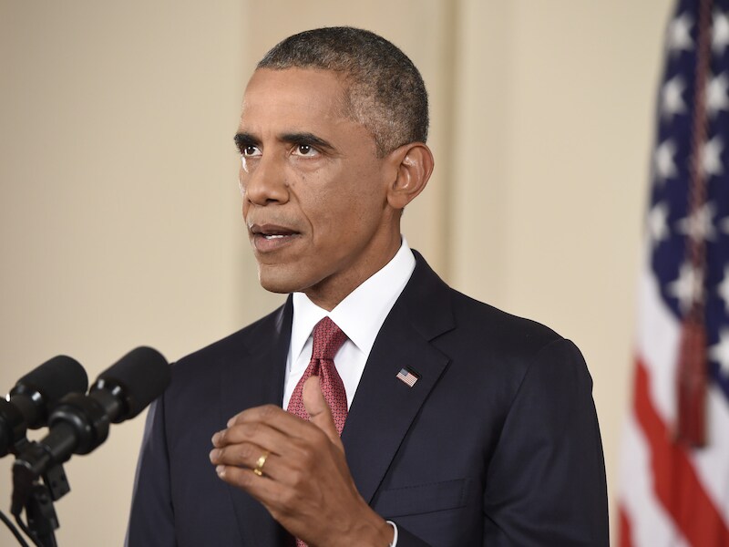 De Amerikaanse president Barack Obama tijdens zijn toespraak over IS