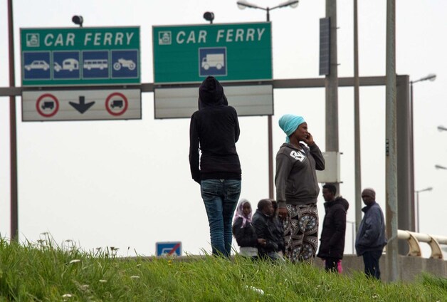 Vluchtelingen in Calais.