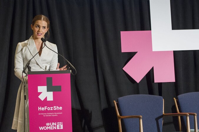 Emma Watson tijdens haar speech voor de Verenigde Naties.