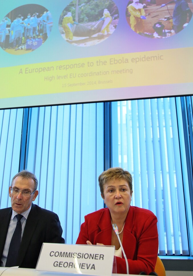 De eurocommissaris voor Humanitaire Hulp, Kristalina Georgieva.