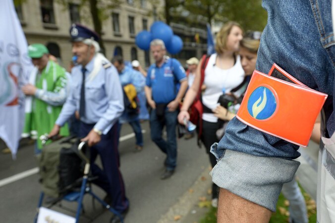 Vorige week kwamen nog meer dan 10.000 agenten op straat om te betogen tegen de nieuwe pensioenregeling.